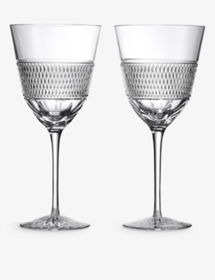 Waterford Copper Coast Crystal White Wine Glasses 370ml Set Of Two