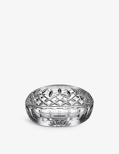 WATERFORD: Lismore crystal-glass covered box 13cm