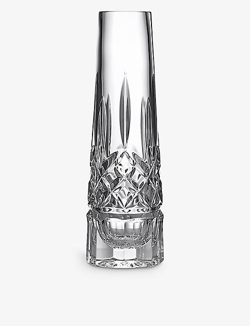 WATERFORD: Lismore Bud crystal glass vase 18cm