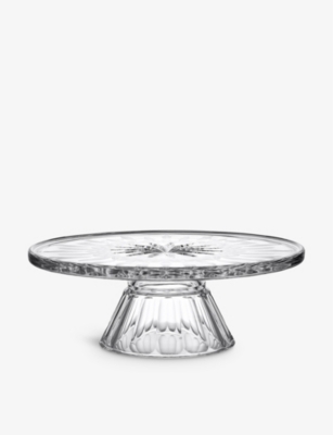 WATERFORD: Lismore crystal-glass cake stand 28cm