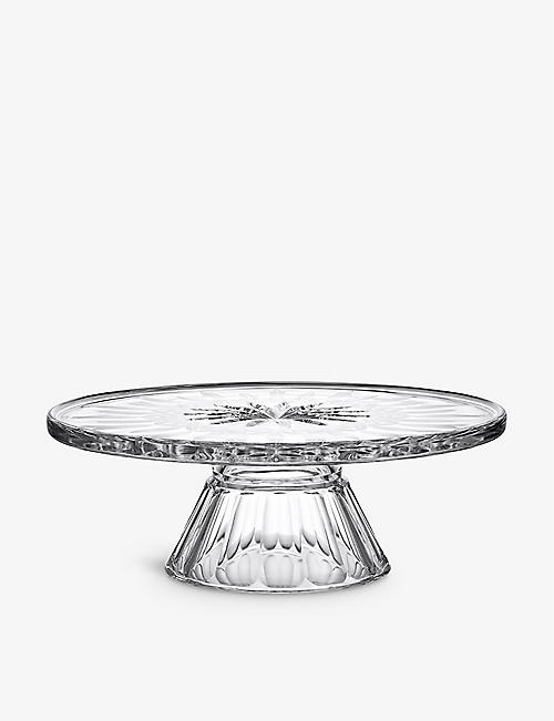 WATERFORD: Lismore crystal-glass cake stand 28cm