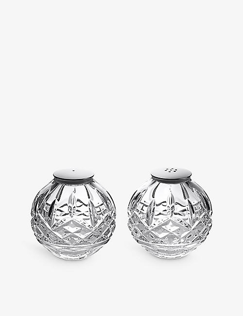 WATERFORD: Lismore Sphere crystal-glass salt and pepper set