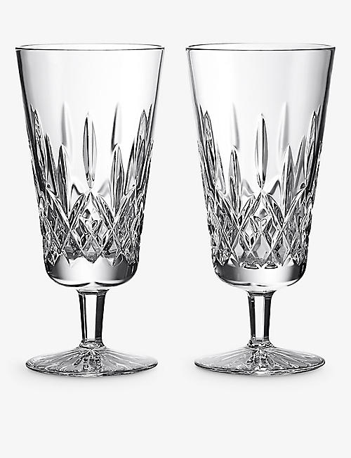 WATERFORD: Lismore crystal iced beverage glasses 350ml set of two