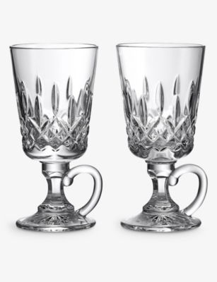 WATERFORD: Lismore crystal Irish coffee glasses 235ml set of two