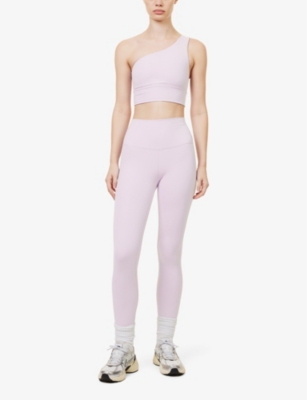 Lululemon Womens Lilac Ether Align Asymmetric-shoulder Stretch-woven Bra In Lilac Ether