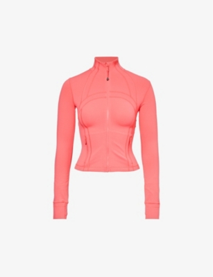 Shop Lululemon Women's Glaze Pink Define Funnel-neck Stretch-woven Jacket