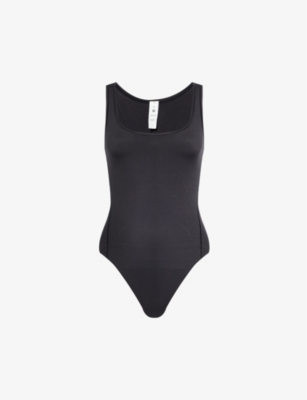 Shop Lululemon Womens Black Wundermost Square-neck Stretch-woven Bodysuit