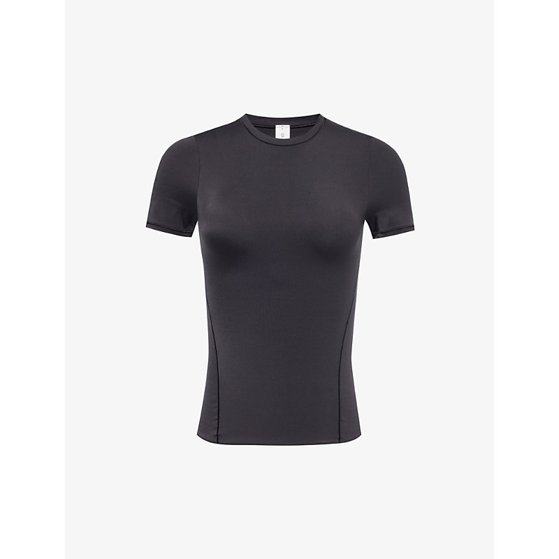 Lululemon Womens Black Seriously Soft Short-sleeved Stretch-woven Top