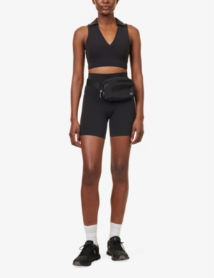 Shop Lululemon Women's Black Tennis Collared Stretch-woven Top
