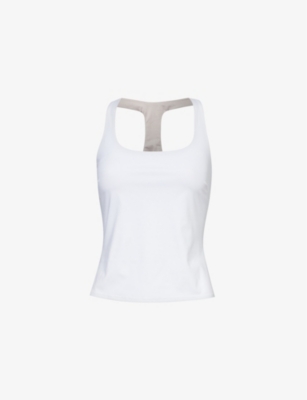 Shop Lululemon Women's White Tennis Tank Scoop-neck Stretch-woven Top
