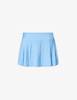 Shop Lululemon Women's Sinatra Blue Pleated Mid-rise Stretch-recycled Polyester Mini Skirt