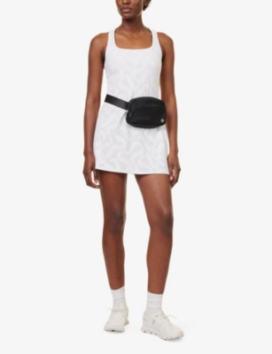Shop Lululemon Women's White Tennis Scoop-neck Stretch-woven Mini Dress
