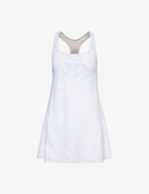Shop Lululemon Women's White Tennis Scoop-neck Stretch-woven Mini Dress