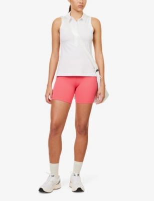 LULULEMON: Sleeveless polo-collar stretch-nylon top