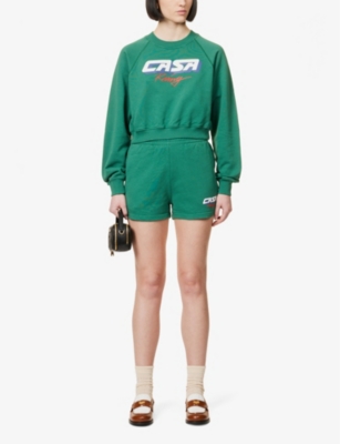 Shop Casablanca Women's Casa Racing Racing Graphic-print Organic Cotton-jersey Sweatshirt