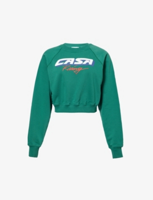 CASABLANCA: Racing graphic-print organic cotton-jersey sweatshirt