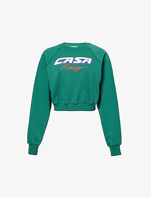 CASABLANCA: Racing graphic-print organic cotton-jersey sweatshirt