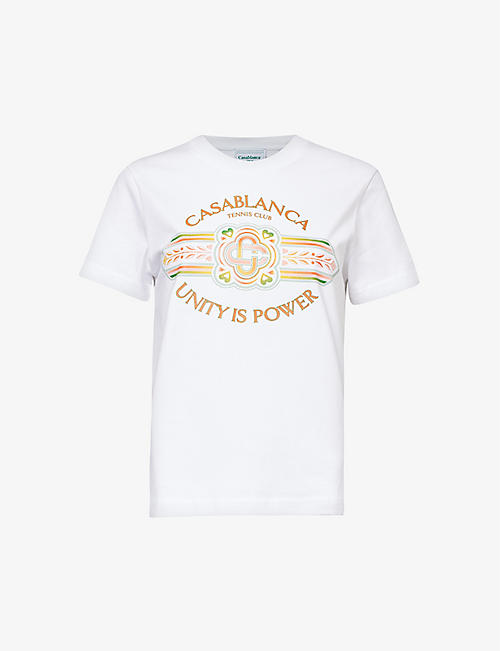 CASABLANCA: Unity is Power graphic-print organic cotton-jersey T-shirt