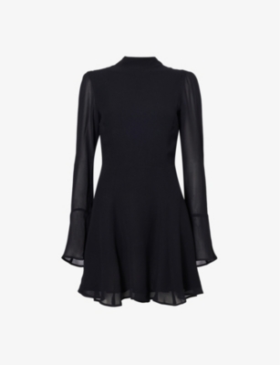 Shop Reformation Women's Black Persis Woven Mini Dress