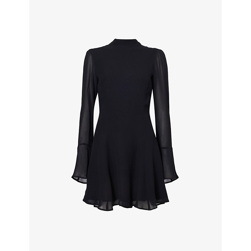 Shop Reformation Persis Woven Mini Dress In Black