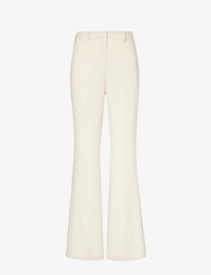 Theory Demitria Wool-blend Flared Pants In Mulberry