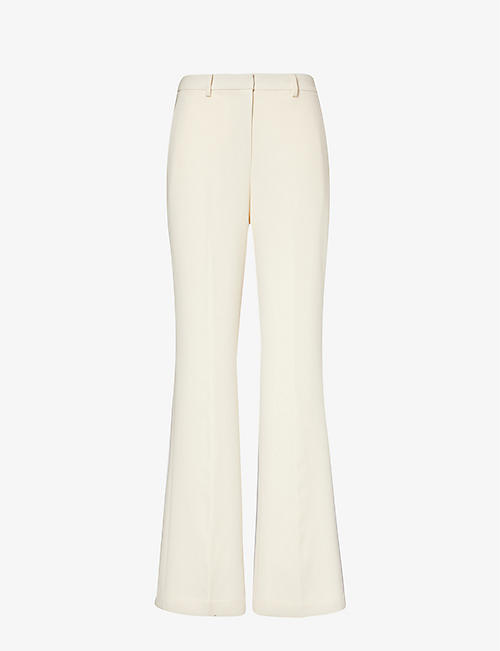 THEORY: Pressed-crease straight-leg id-rise crepe trousers