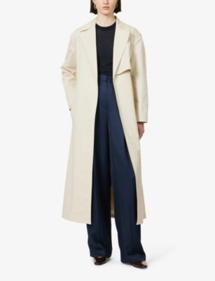Shop Theory Womens Sand Notch-lapel Relaxed-fit Stretch-cotton Trench Coat