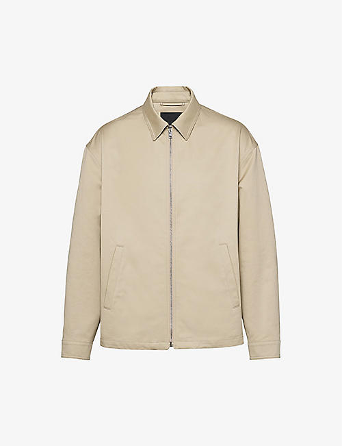 PRADA: Brand-patch regular-fit cotton jacket