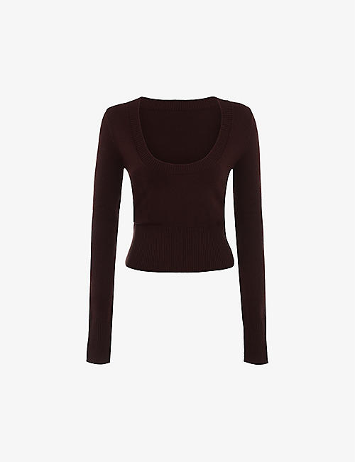 HOUSE OF CB: Raquel scoop-neck knitted top