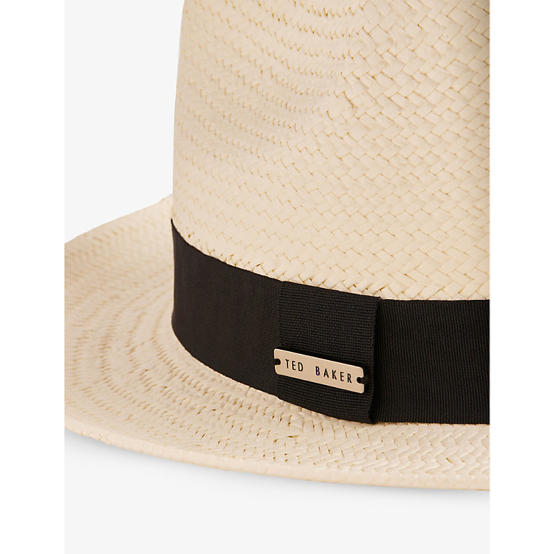 Shop Ted Baker Men's White Adrien Straw Panama Hat