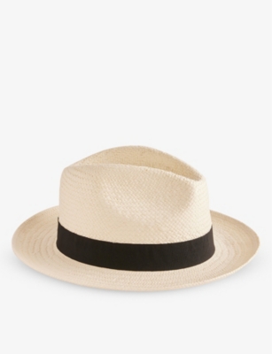 Shop Ted Baker Men's White Adrien Straw Panama Hat