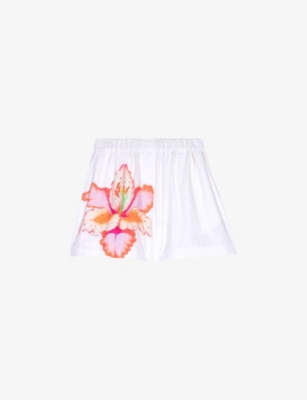 MAJE: Floral-print loose-fit cotton shorts