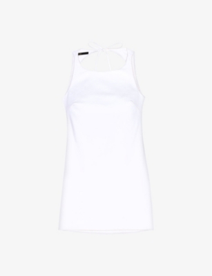 MAJE: Tie-back slim-fit sleeveless stretch-cotton mini dress