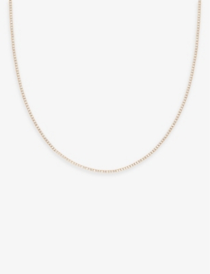 ASTRID & MIYU: Tennis 18ct yellow gold-plated recycled-sterling silver and cubic zirconia necklace
