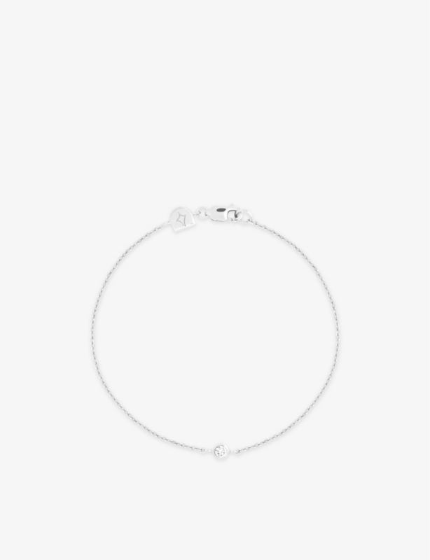 Essential rhodium-plated recycled sterling-silver and zirconia charm bracelet