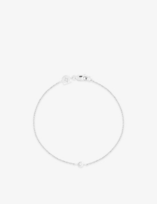 ASTRID & MIYU: Essential rhodium-plated recycled sterling-silver and zirconia charm bracelet