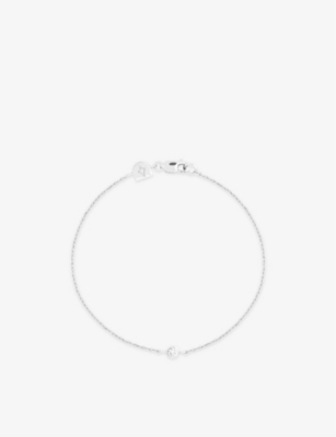 Astrid & Miyu Essential Rhodium-plated Recycled Sterling-silver And Zirconia Charm Bracelet In Silver