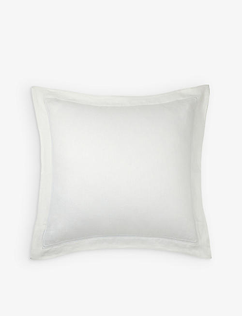 RALPH LAUREN HOME: Penthouse logo-embroidered linen cushion cover 50cm x 50cm