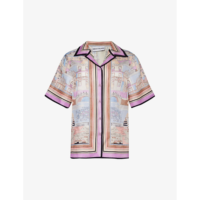 Rebecca Vallance Parfait Landscape-print Silk Shirt