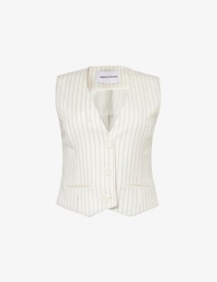 Rebecca Vallance Womens Ivory Cedric V-neck Stretch-woven Vest