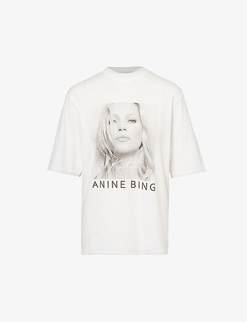 ANINE BING: Kate Moss graphic-print cotton-jersey T-shirt