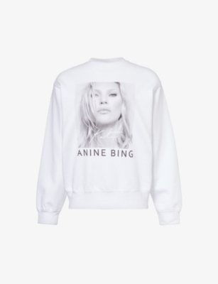 Anine Bing Ramona Sweatshirt Kate Moss In White In White