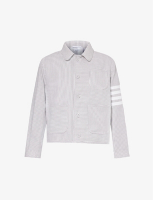 THOM BROWNE: Unconstructed stripe-pattern regular-fit cotton jacket