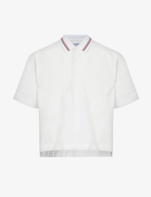 THOM BROWNE: Boxy-fit short-sleeved cotton polo shirt