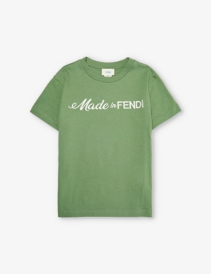 FENDI: Slogan-print short-sleeve cotton-jersey T-shirt 6-12 years
