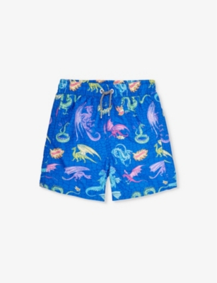 BOARDIES: Dragons graphic-print recycled-polyester swim shorts 1-13 years