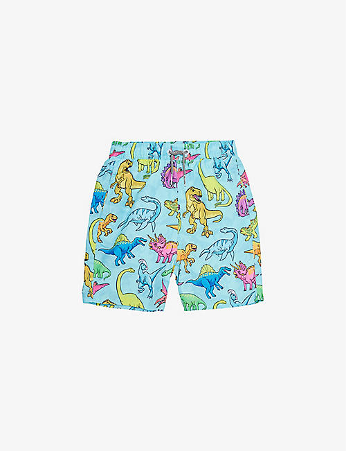 BOARDIES: Dino graphic-print recycled-polyester swim shorts 1-13 years