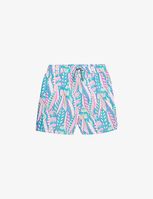 BOARDIES: Longboard graphic-print recycled-polyester swim shorts 1-13 years