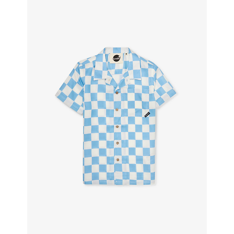 Boardies Kids' Mojo Check-print Woven Shirt 3-10 Years In Blue/cream