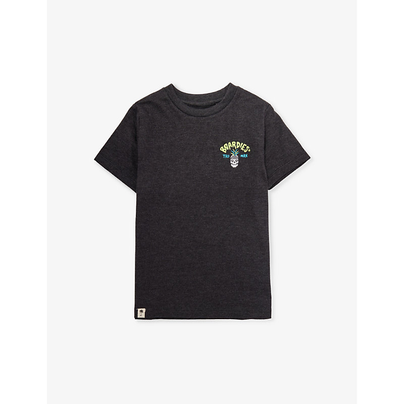Boardies Boys Stonewash Grey Kids Logo-print Cotton-jersey T-shirt 3-13 Years